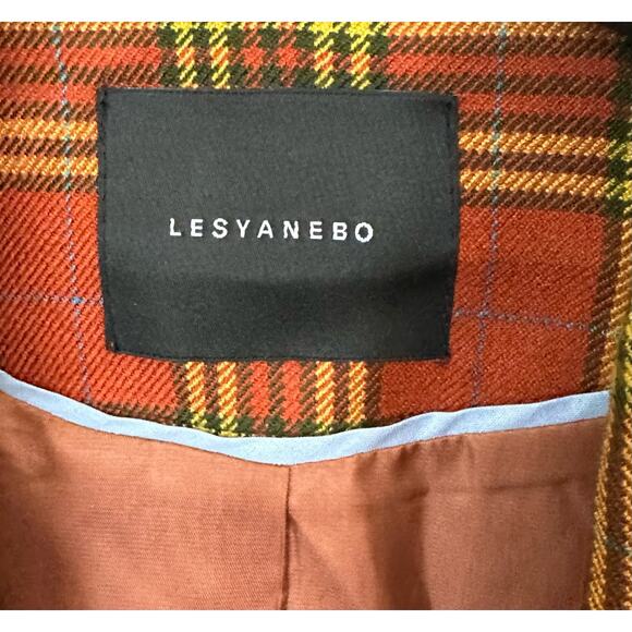 lesyanebo plaid one button wool blazer size Large? *no size tag* - Picture 4 of 6